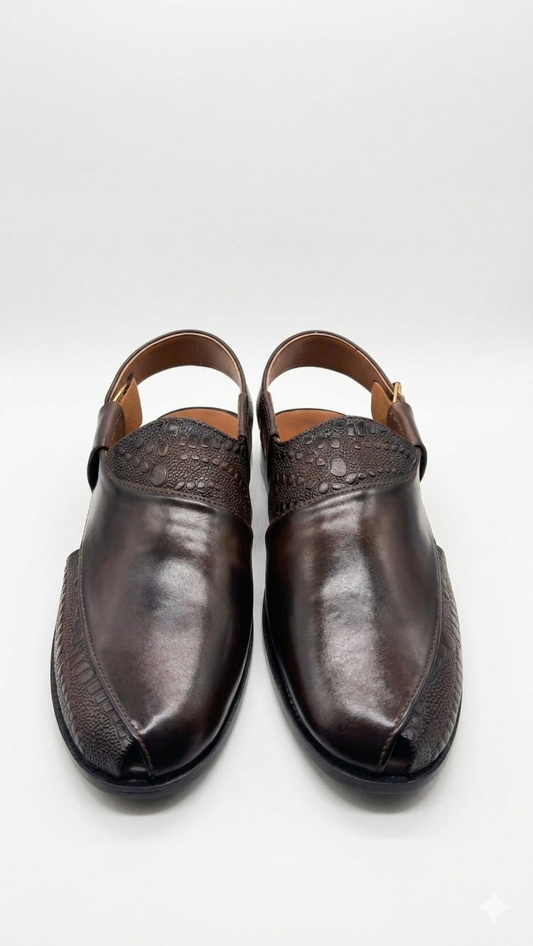 Espresso croc Peshawari chappal